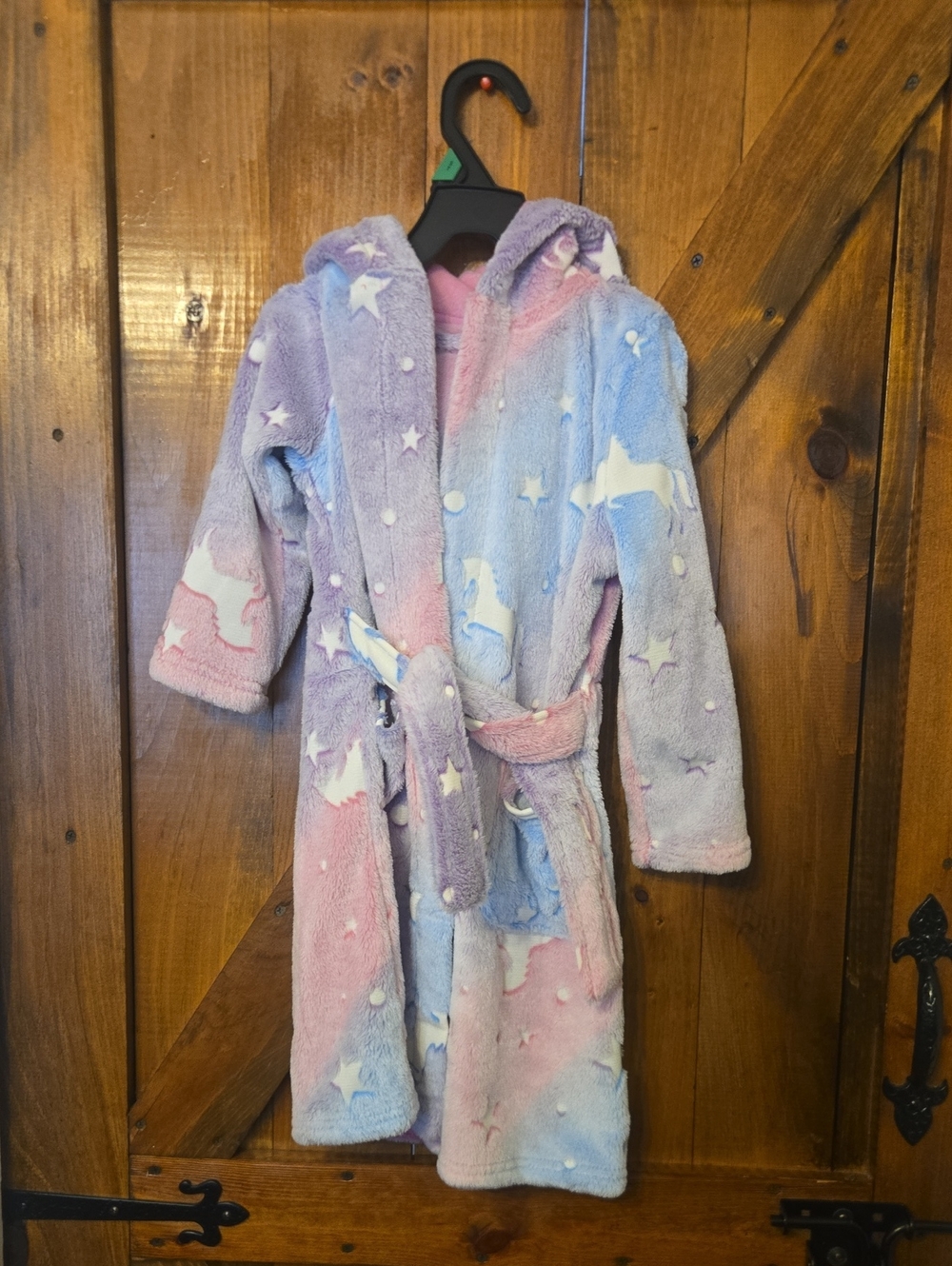 Girls' Pastel Unicorn Plush Hooded Bathrobe - Kids Pajamas